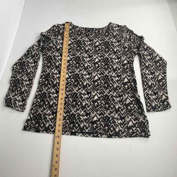 Mario Serrani Italy Top Womens Tan Black Leopard Print Long Sleeve Blouse Size M - Picture 8 of 14